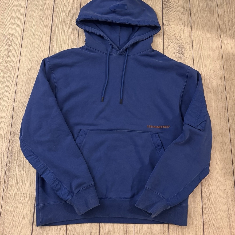 Nike Jordan 23 Large Blue Engineered Heavy Weight Hoodie Hooded Sweatshirt